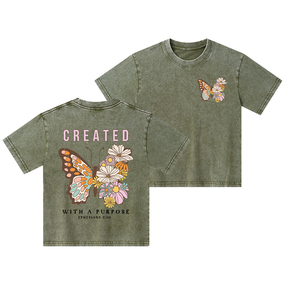 Created With Purpose Christian Kid Washed T-Shirt