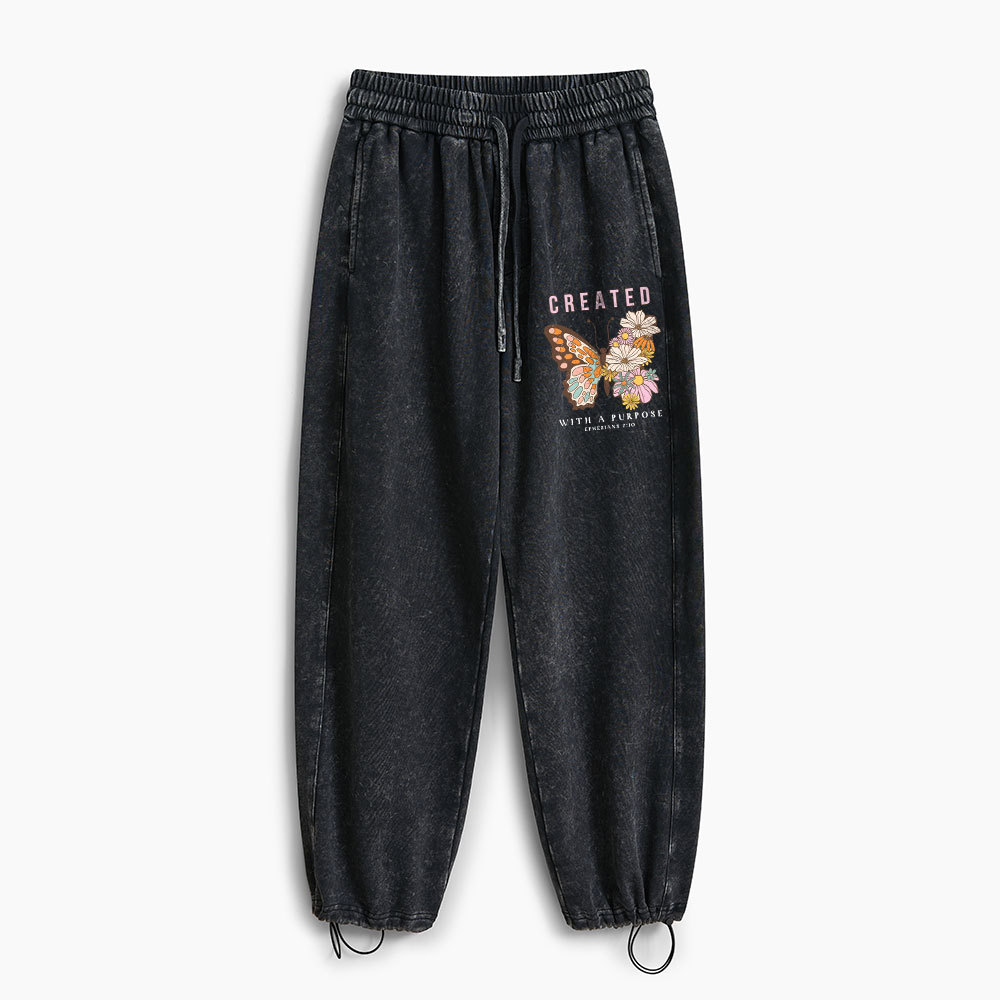 Created With Purpose Christian Washed Sweatpants
