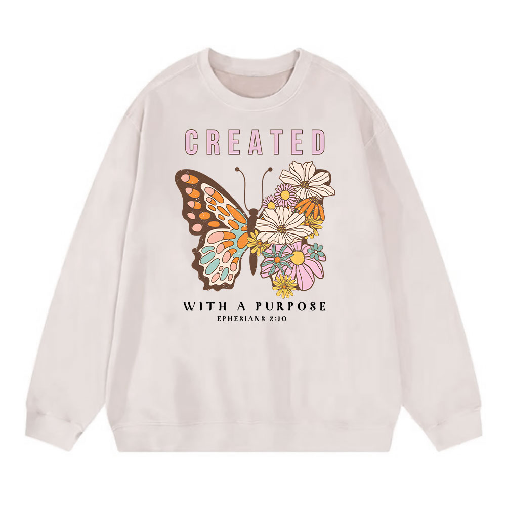 Created With Purpose Christian Washed Sweatshirt