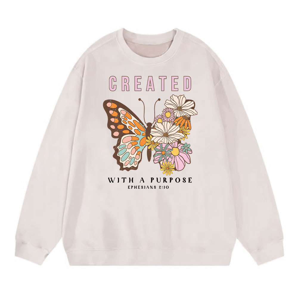Created With Purpose Christian Washed Sweatshirt