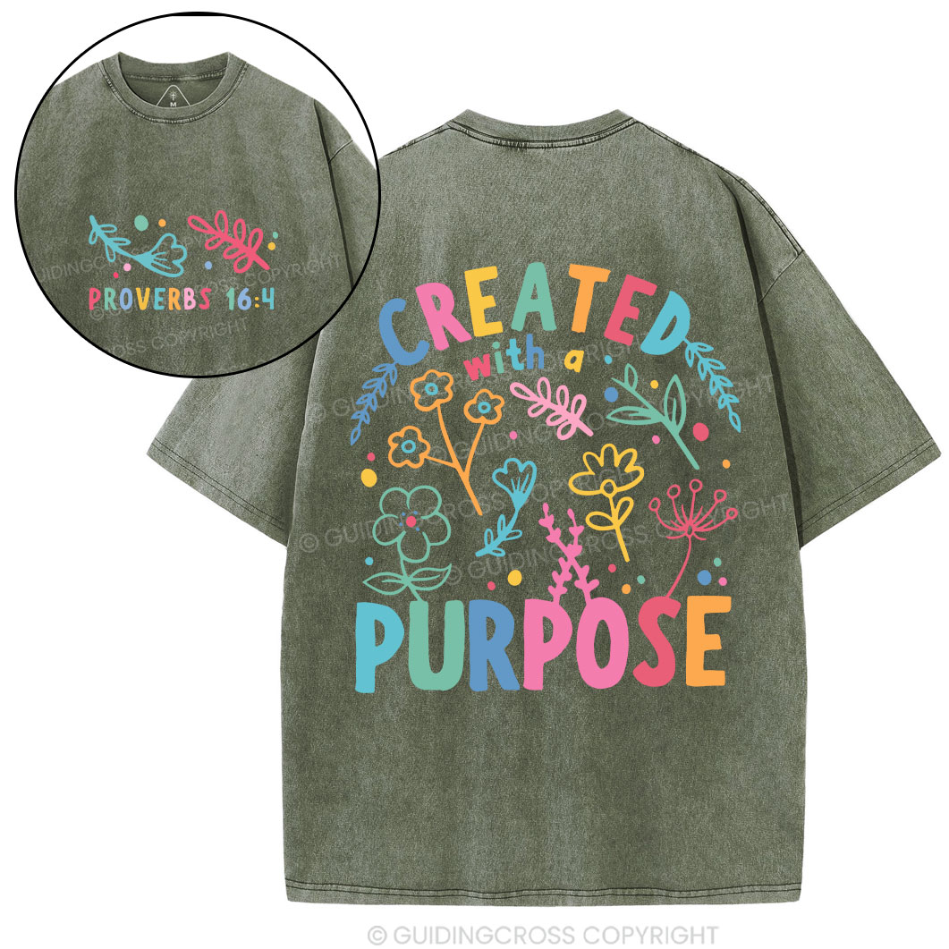Created With Purpose Christian Washed T-Shirt