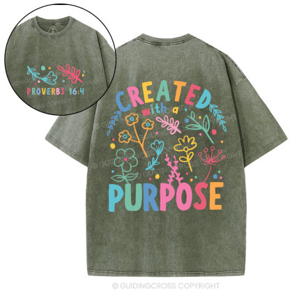 Created With Purpose Christian Washed T-Shirt