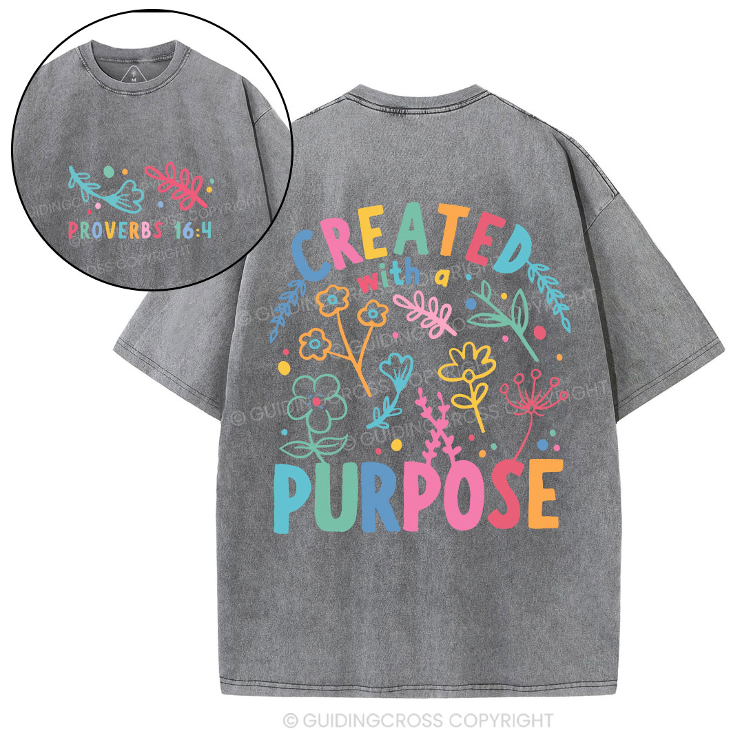 Created With Purpose Christian Washed T-Shirt