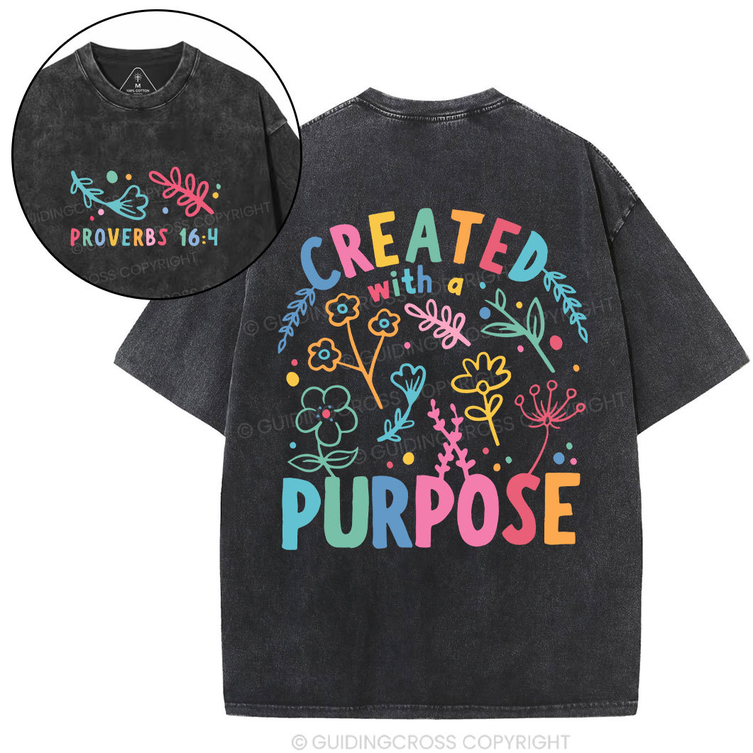 Created With Purpose Christian Washed T-Shirt