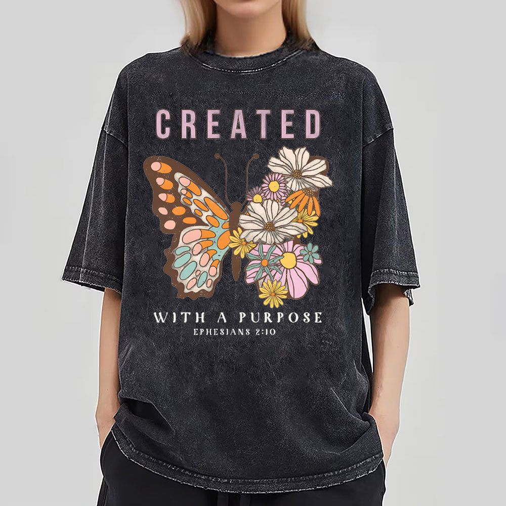 Created With Purpose Christian Washed T-Shirt