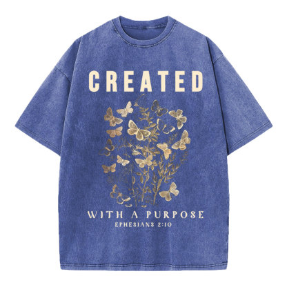 Created With Purpose Christian Washed T-Shirt