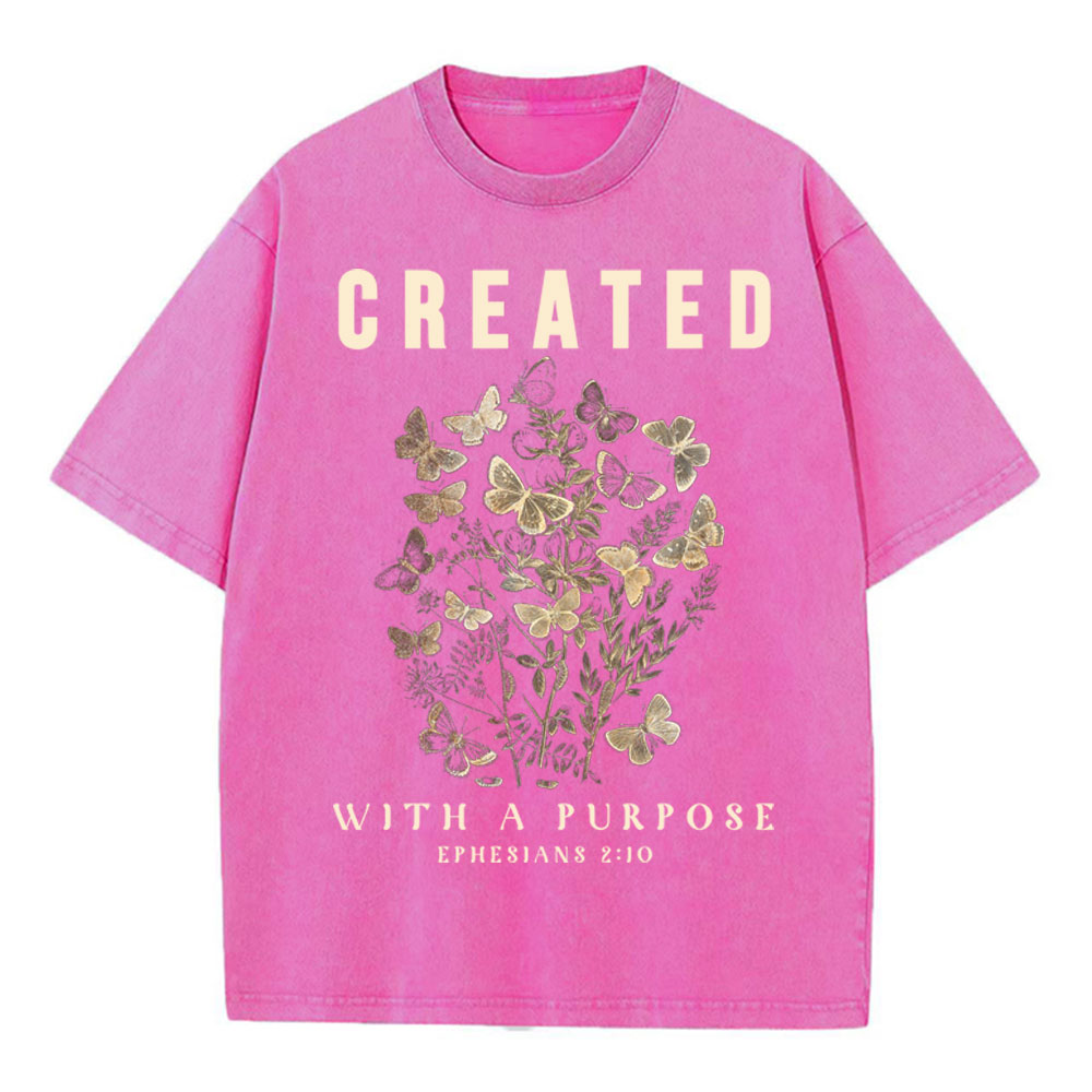 Created With Purpose Christian Washed T-Shirt