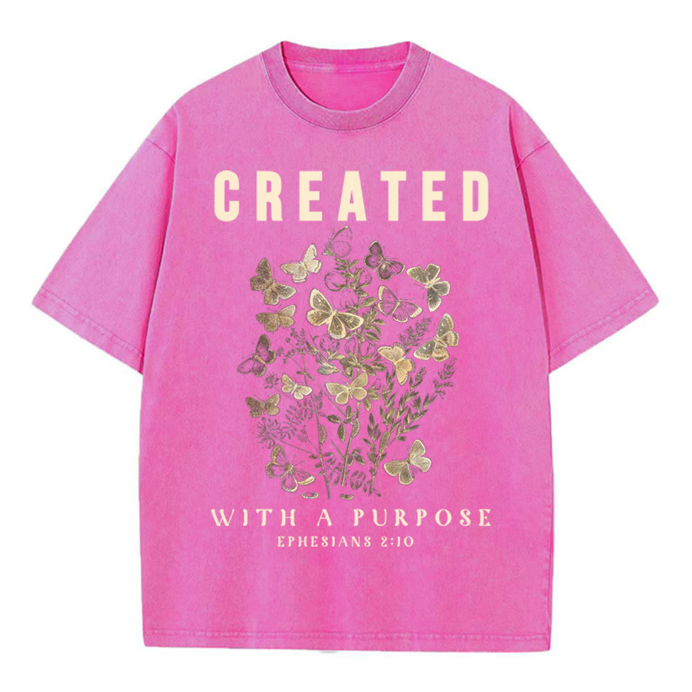 Created With Purpose Christian Washed T-Shirt