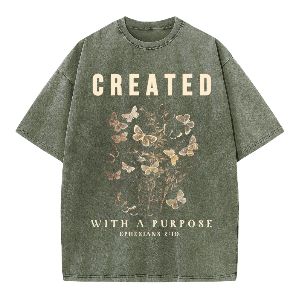 Created With Purpose Christian Washed T-Shirt