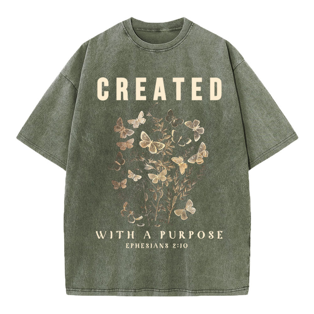 Created With Purpose Christian Washed T-Shirt