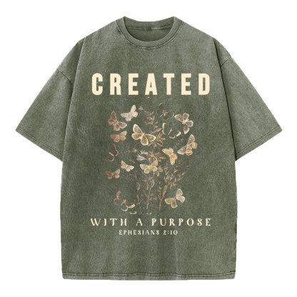 Created With Purpose Christian Washed T-Shirt
