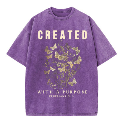 Created With Purpose Christian Washed T-Shirt