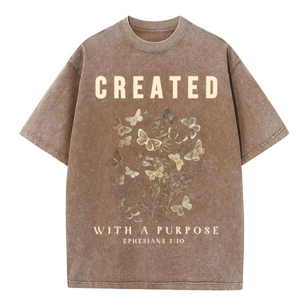 Created With Purpose Christian Washed T-Shirt