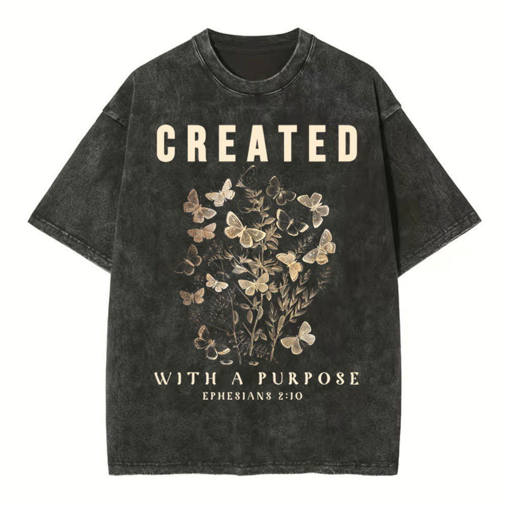 Created With Purpose Christian Washed T-Shirt