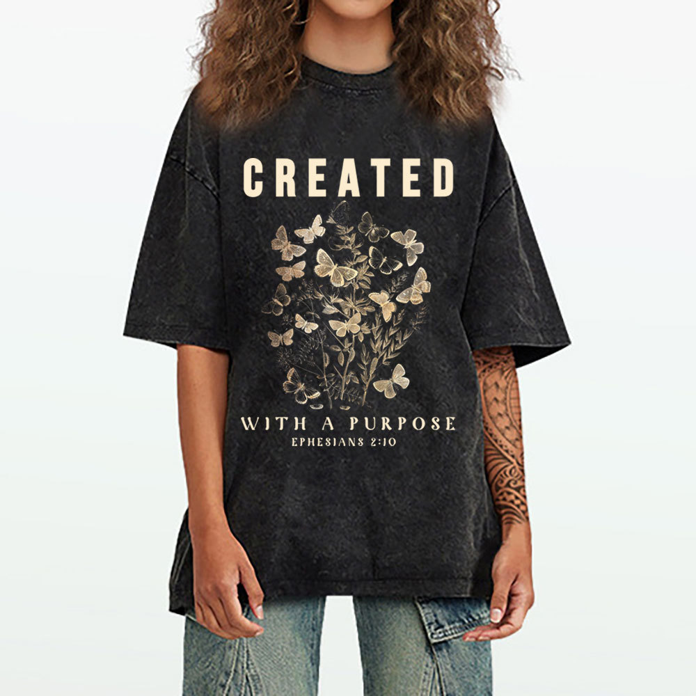 Created With Purpose Christian Washed T-Shirt