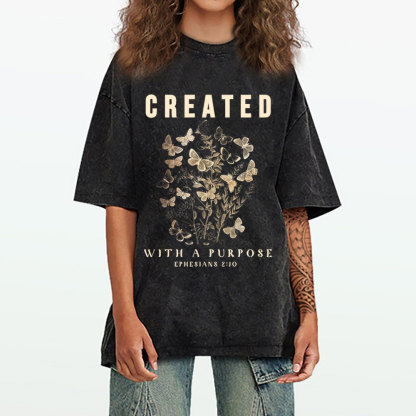 Created With Purpose Christian Washed T-Shirt