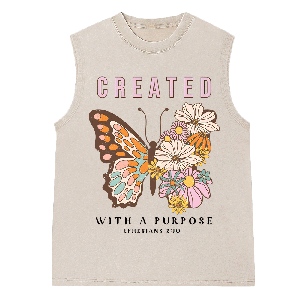 Created With Purpose Christian Washed sleeveless Tee