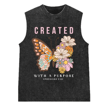 Created With Purpose Christian Washed sleeveless Tee