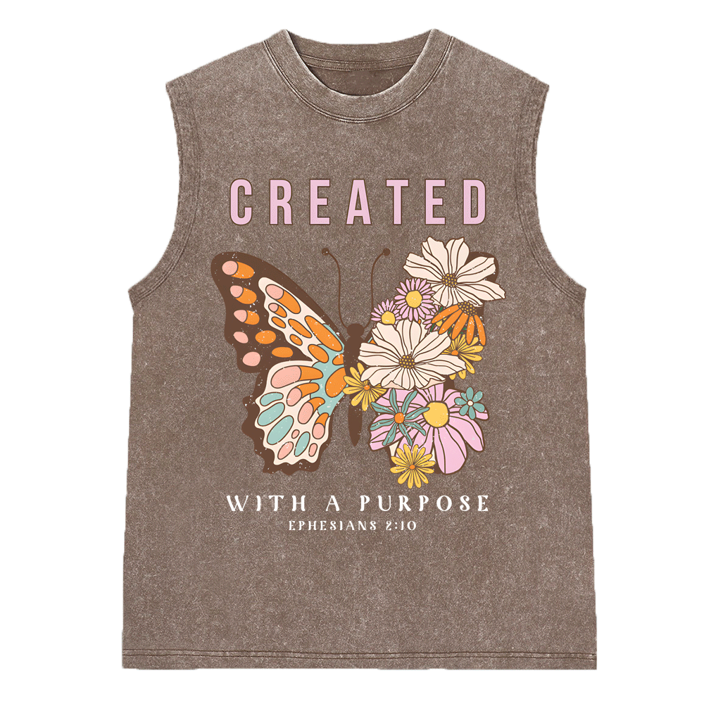 Created With Purpose Christian Washed sleeveless Tee
