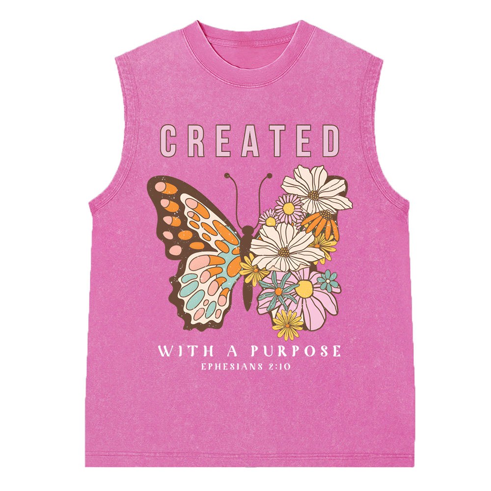 Created With Purpose Christian Washed sleeveless Tee