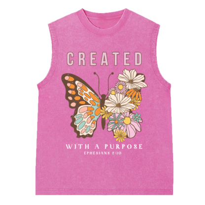 Created With Purpose Christian Washed sleeveless Tee