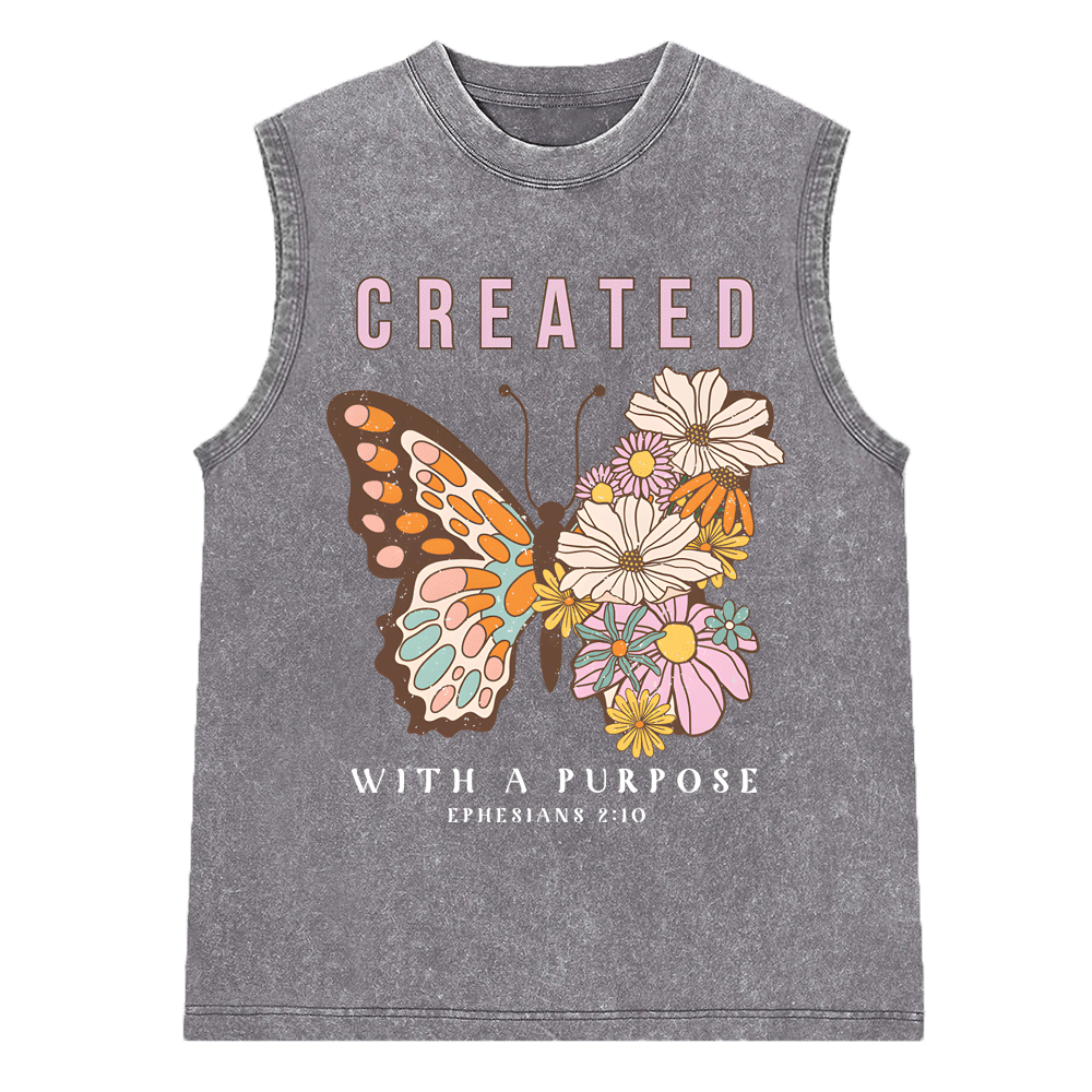 Created With Purpose Christian Washed sleeveless Tee
