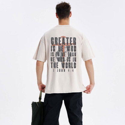 Creater Is He Who Is In Me Christian Washed T-Shirt