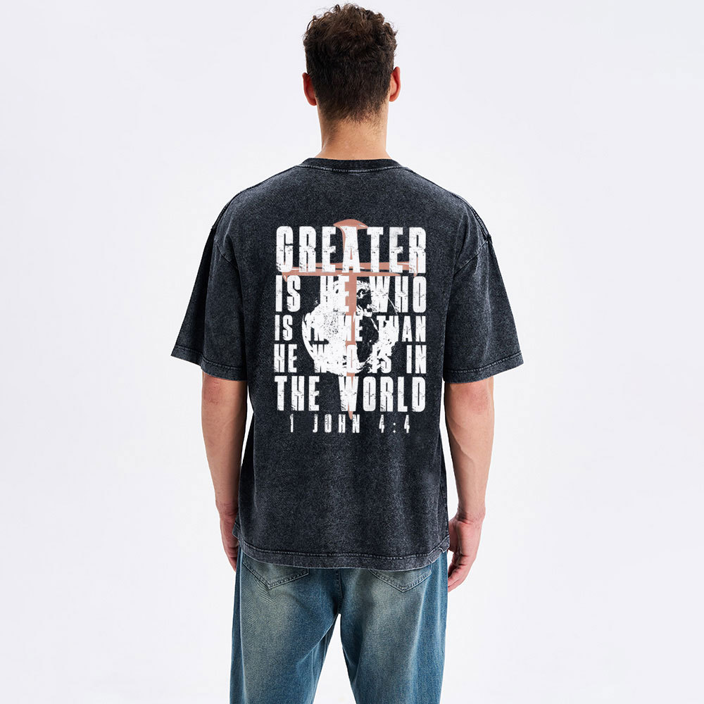 Creater Is He Who Is In Me Christian Washed T-Shirt