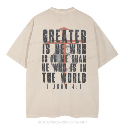 Creater Is He Who Is In Me Christian Washed T-Shirt