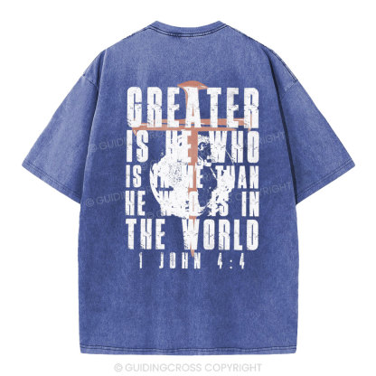 Creater Is He Who Is In Me Christian Washed T-Shirt