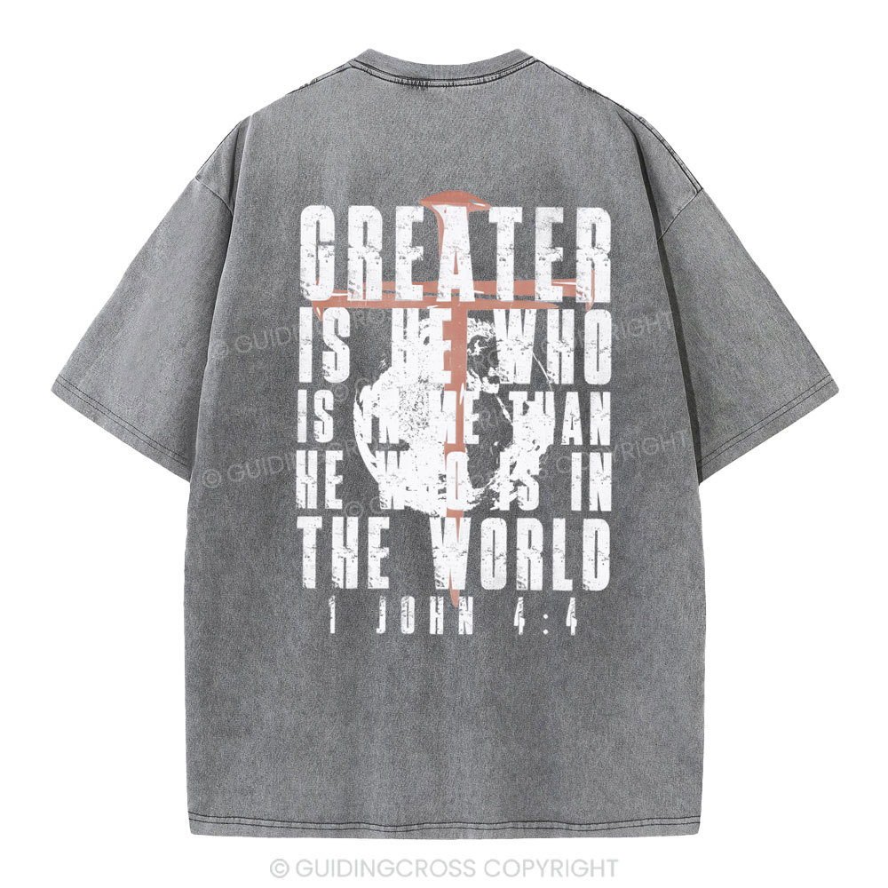 Creater Is He Who Is In Me Christian Washed T-Shirt