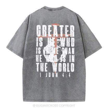 Creater Is He Who Is In Me Christian Washed T-Shirt