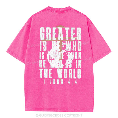 Creater Is He Who Is In Me Christian Washed T-Shirt