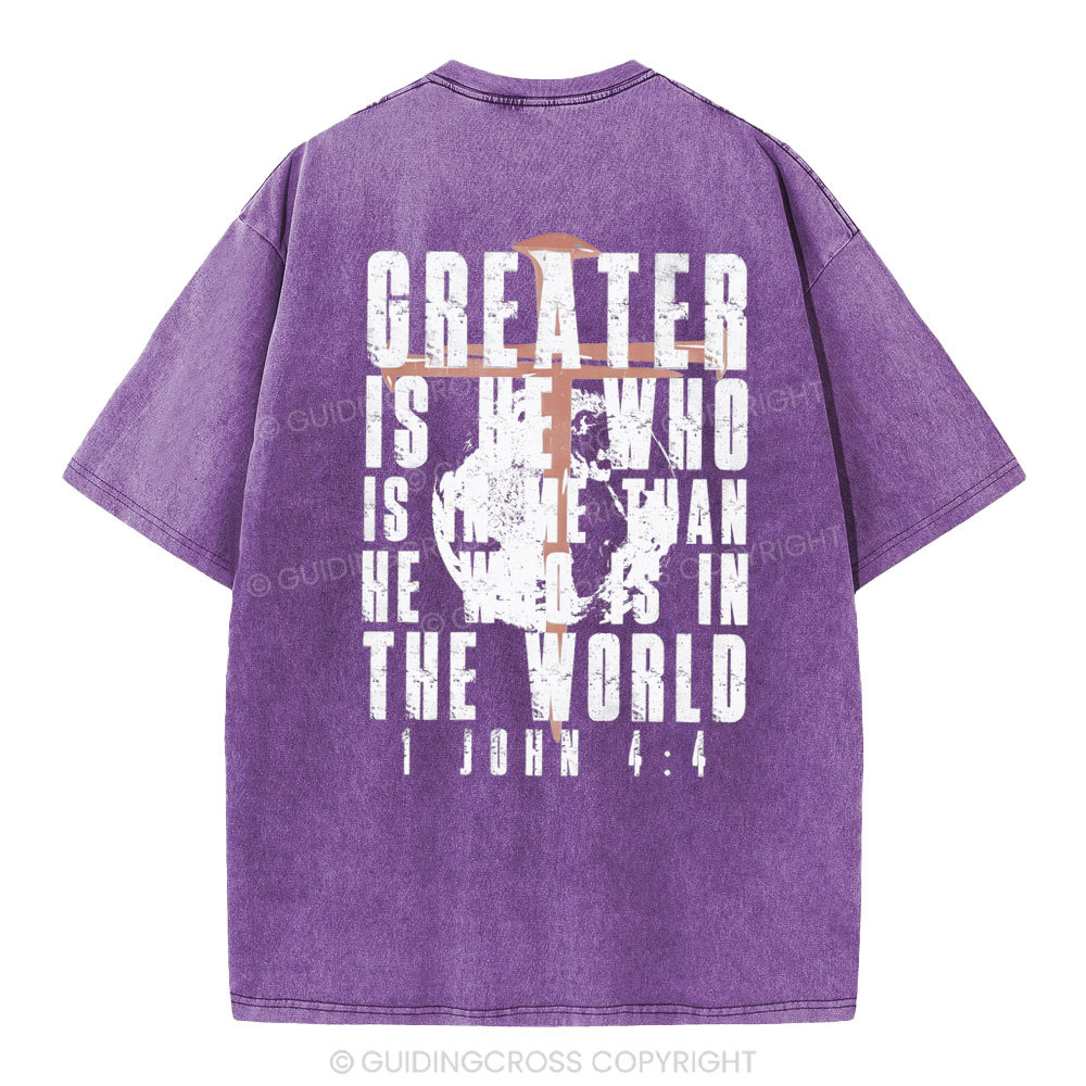 Creater Is He Who Is In Me Christian Washed T-Shirt