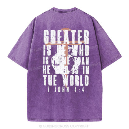 Creater Is He Who Is In Me Christian Washed T-Shirt