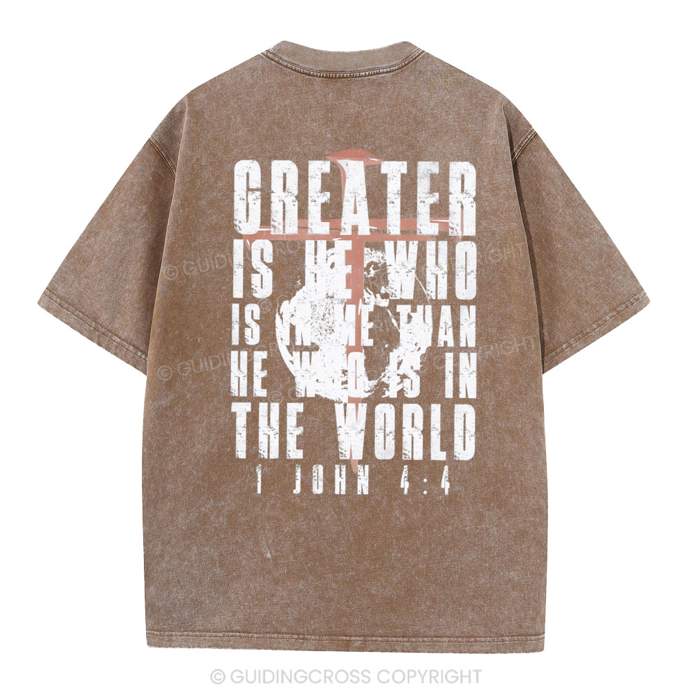 Creater Is He Who Is In Me Christian Washed T-Shirt