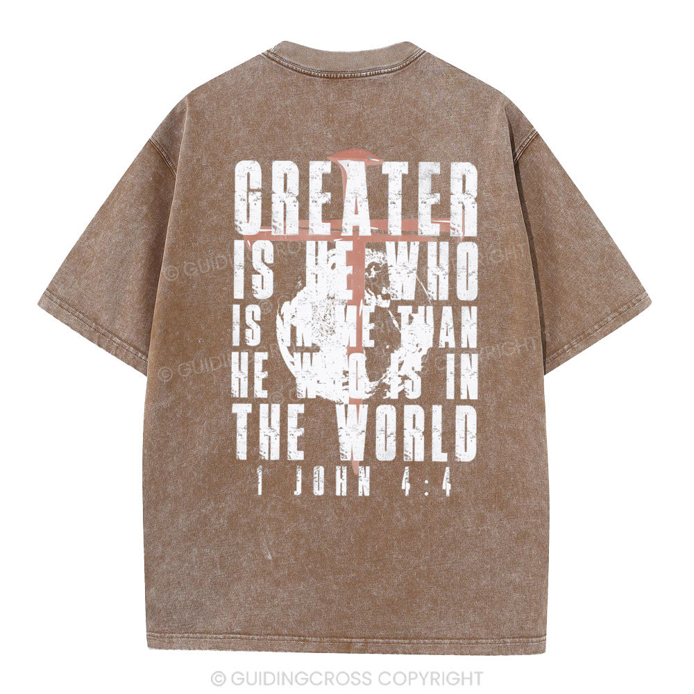 Creater Is He Who Is In Me Christian Washed T-Shirt
