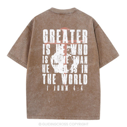Creater Is He Who Is In Me Christian Washed T-Shirt
