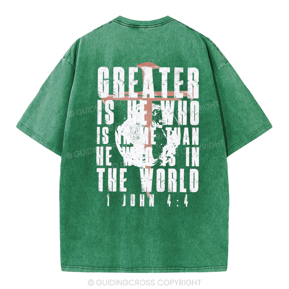 Creater Is He Who Is In Me Christian Washed T-Shirt