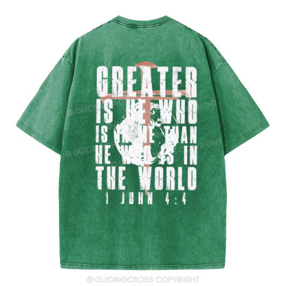 Creater Is He Who Is In Me Christian Washed T-Shirt