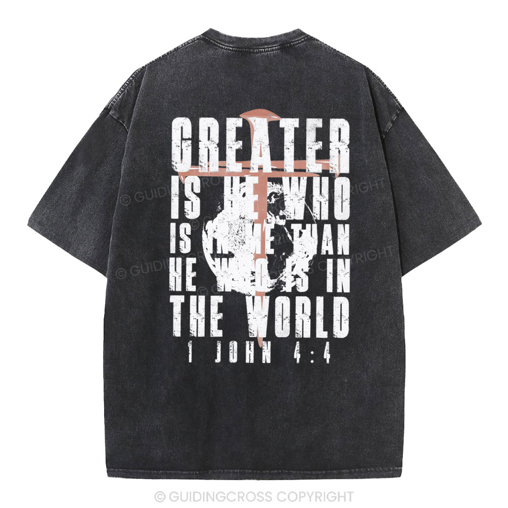 Creater Is He Who Is In Me Christian Washed T-Shirt