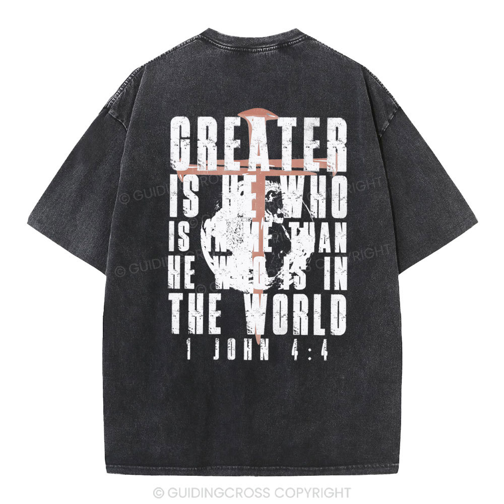 Creater Is He Who Is In Me Christian Washed T-Shirt