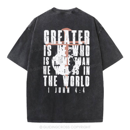 Creater Is He Who Is In Me Christian Washed T-Shirt