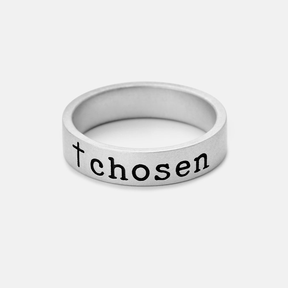 Cross And Chosen Christian 925 Sterling Silver Ring