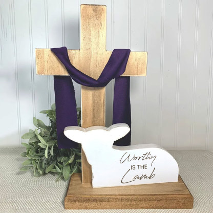 Worthy Is The Lamb Wooden Decoration