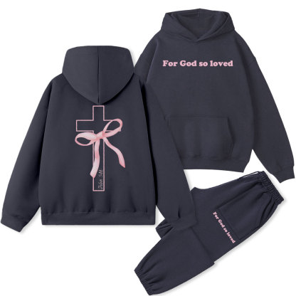 Cross Christian Fleece Hoodie Set