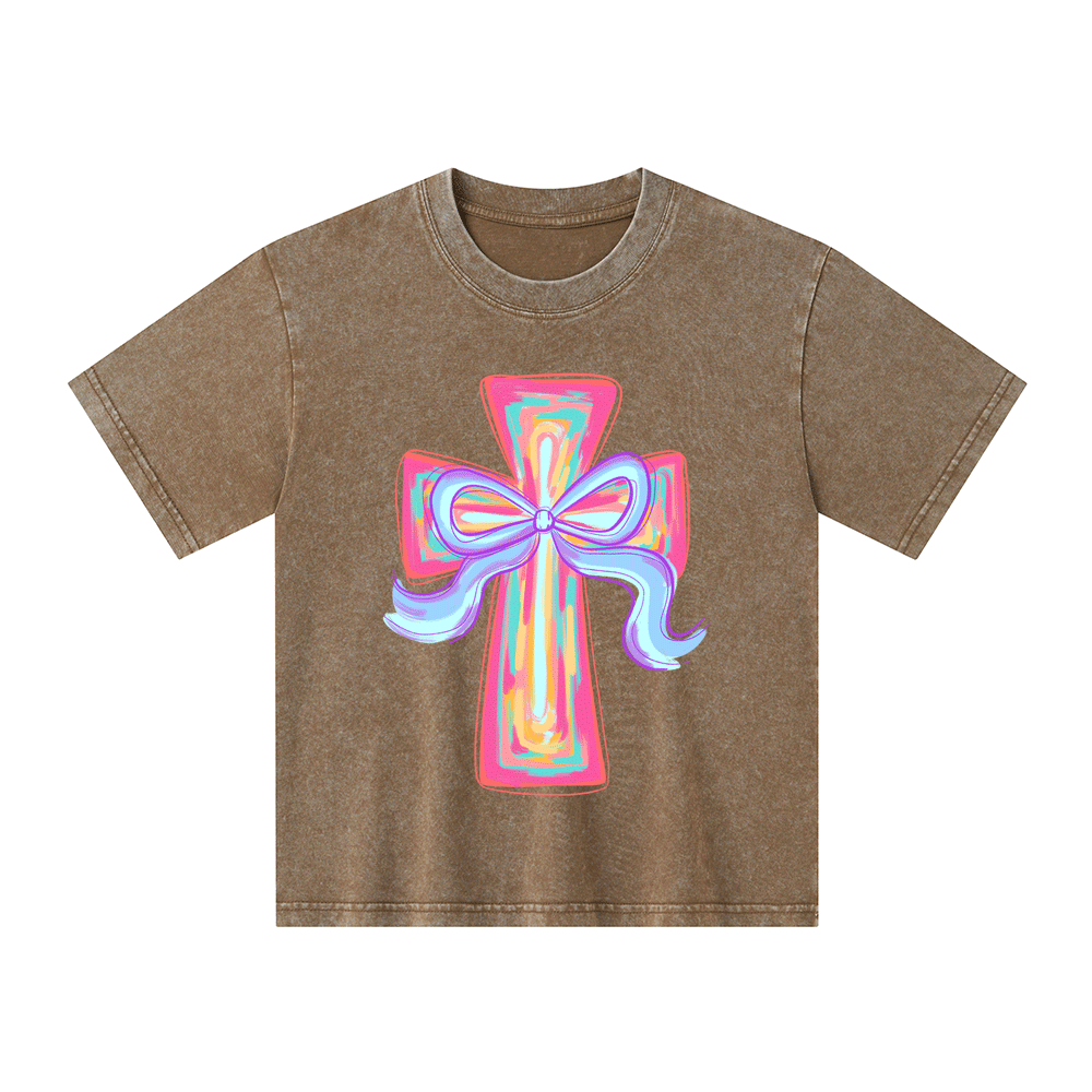 Cross Christian Kid Washed T-Shirt