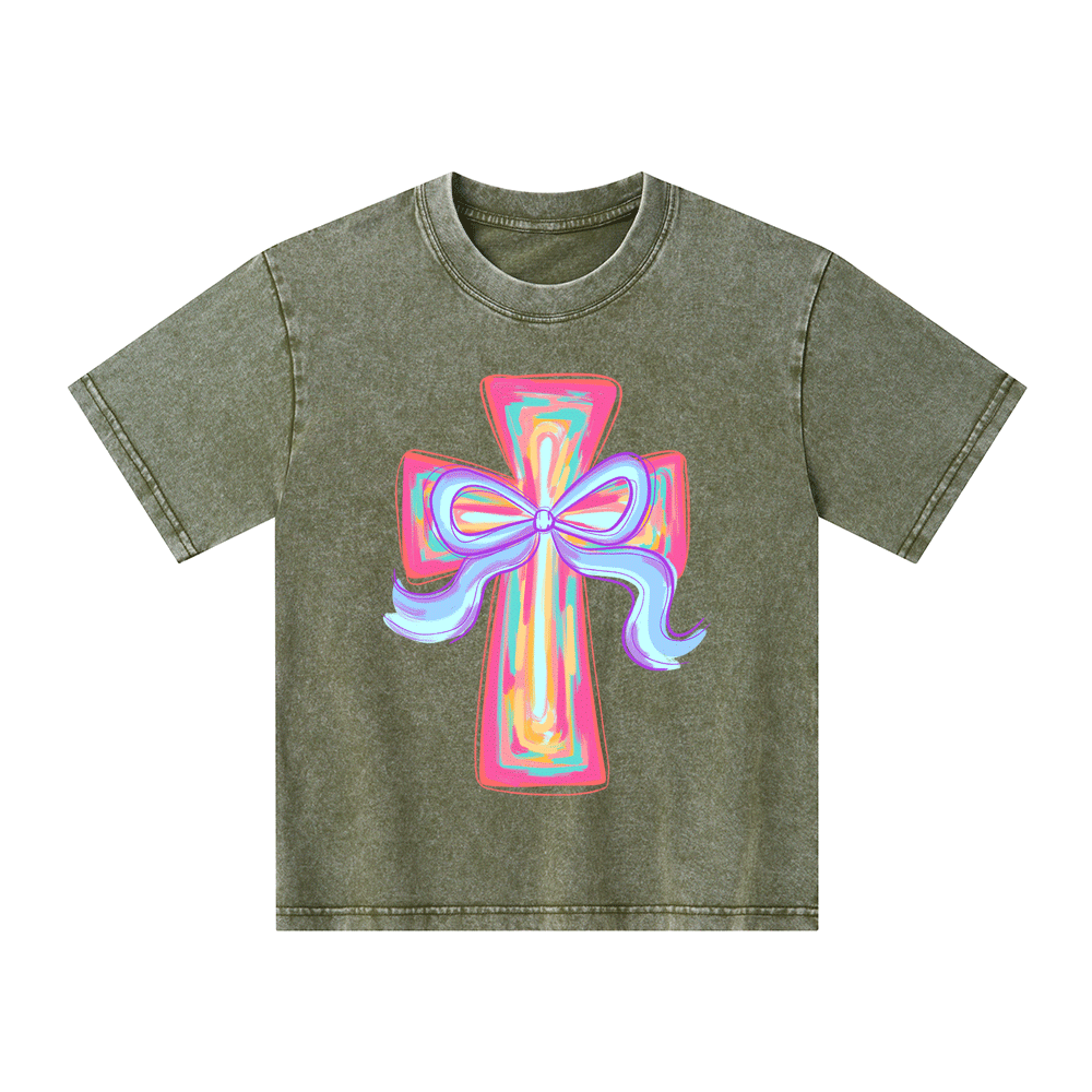 Cross Christian Kid Washed T-Shirt
