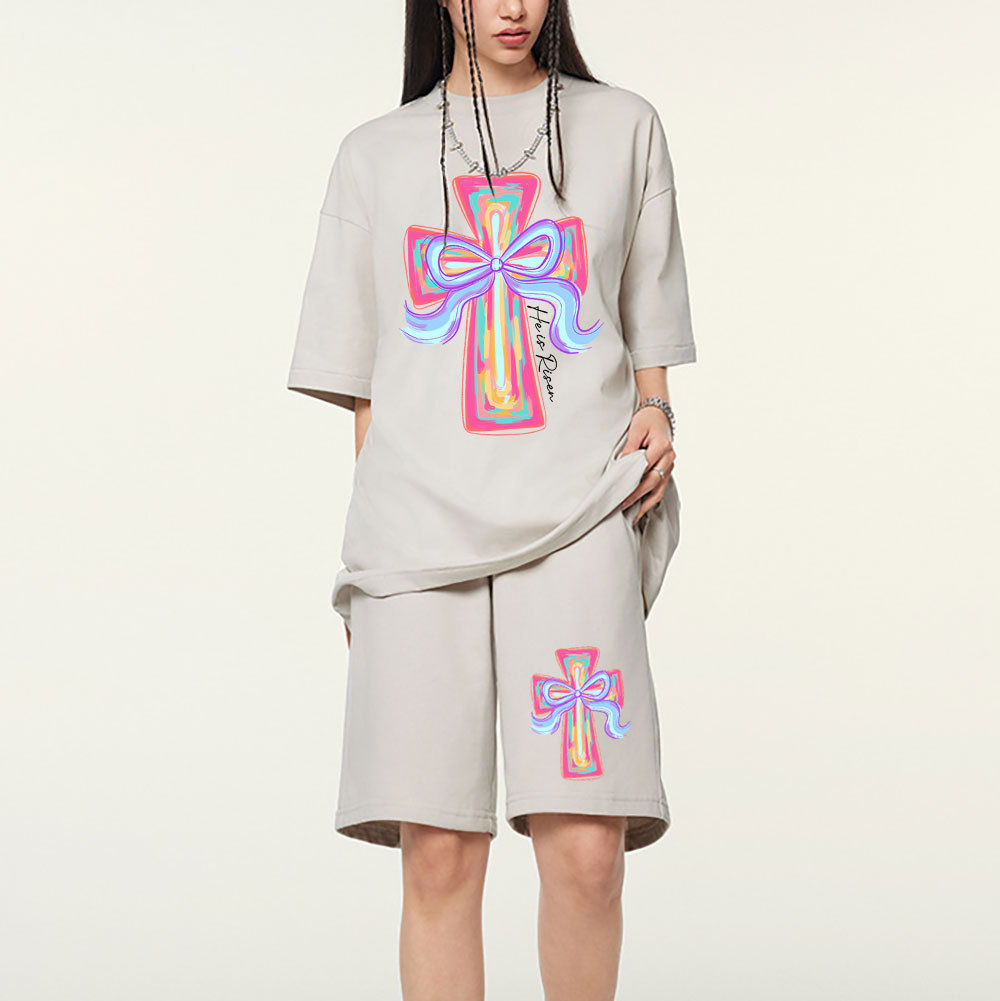 Cross Christian Washed T-Shirt & Shorts