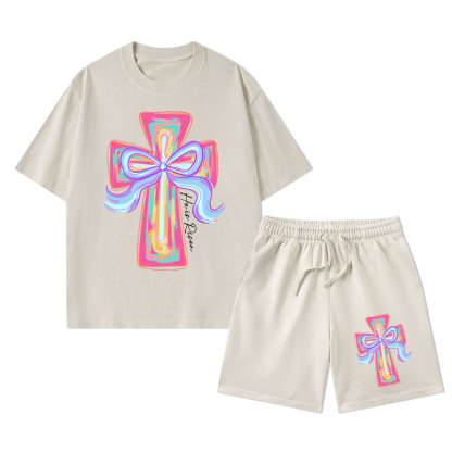 Cross Christian Washed T-Shirt & Shorts